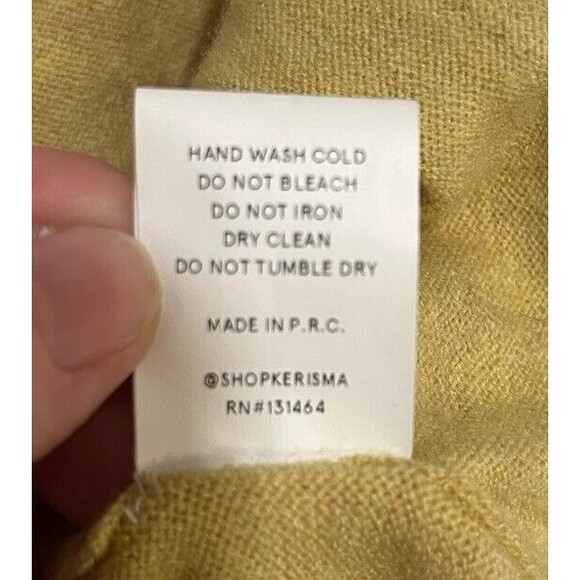 KERISMA Womens Yellow Sweater Sz S/M Wool Relaxed Comfy Cabincore Cozy Lagenlook - Picture 7 of 11